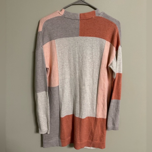 J.Jill Pure Women's V-Neck Cardigan Size XS Multi-Color Block Pockets Relaxed - Picture 2 of 6